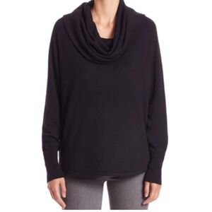 Soft Joie XS Black Cowl Neck Long Sleeve Knit Sweater Casual Chic Wool Bend Over